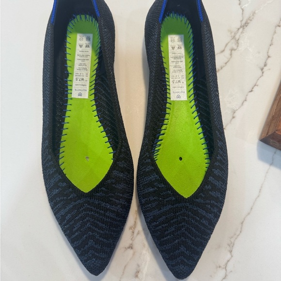 Rothy’s The Point Flat Blue Night Metallic 7.5 Retired - Picture 8 of 14